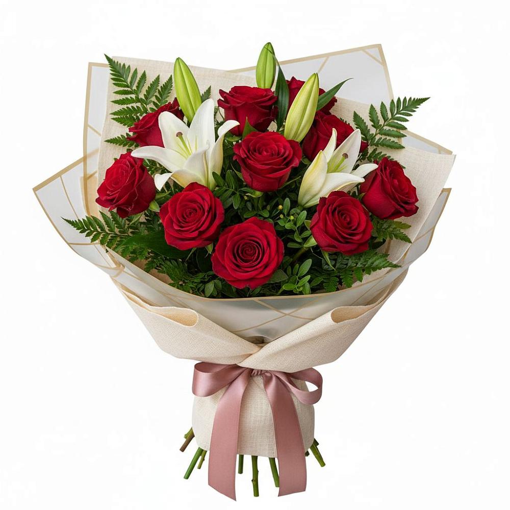 Букет цветов из: Лилии и Розы в Старотеряево