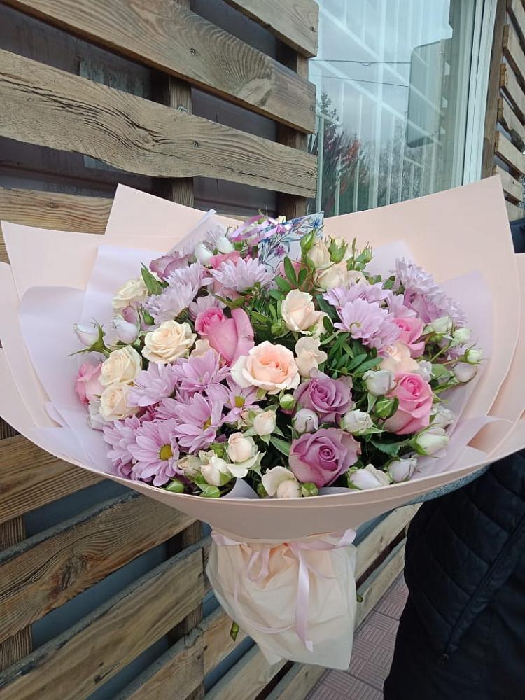 Букет цветов из: Розы и Хризантемы в Старотеряево