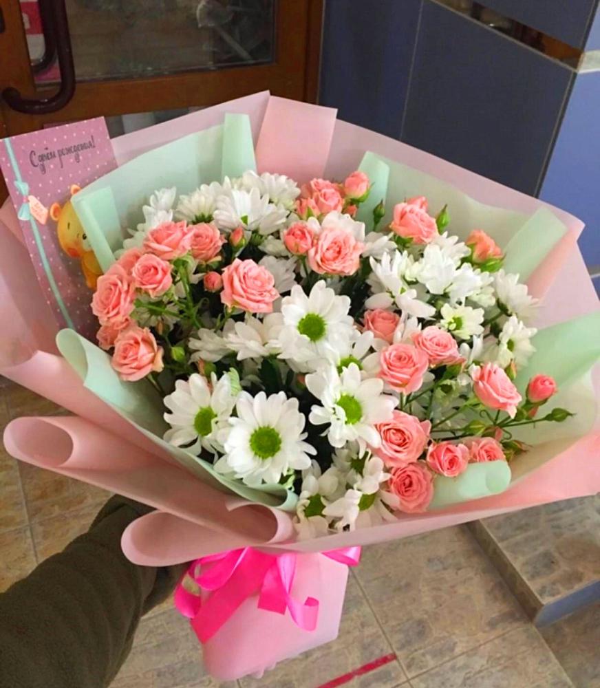 Букет цветов из: Розы и Хризантемы в Старотеряево