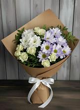 Букет цветов из:  Хризантемы и Розы в Старотеряево