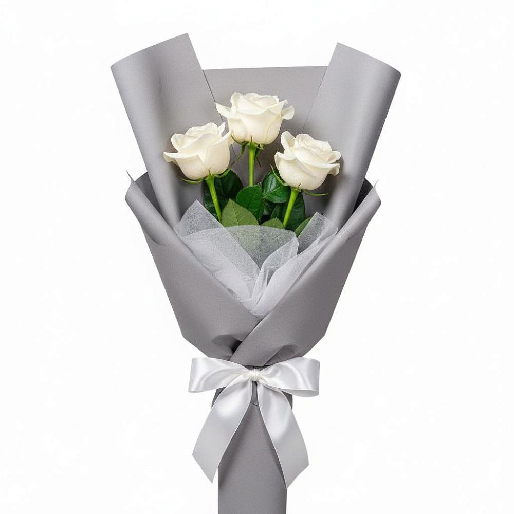 Букет 3 белые розы в Старотеряево