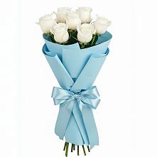 Букет 7 белых роз Проуд в Старотеряево