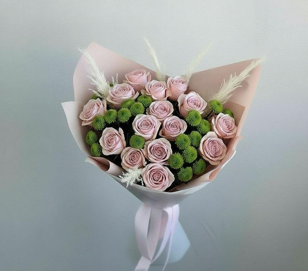 Букет цветов из: Розы и Хризантемы в Старотеряево