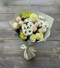 Букет цветов из:  Альстромерии, Розы и Хризантемы в Старотеряево