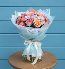 Букет цветов из:  Хризантемы и Розы в Старотеряево