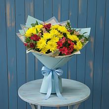 Букет цветов из:  Альстромерии и Хризантемы в Старотеряево