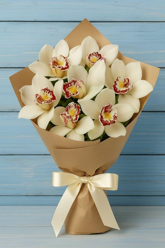 Букет цветов из: Орхидеи и Розы в Старотеряево